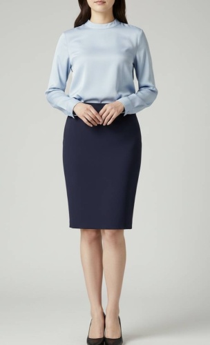 Прямая юбка LUX MODA синий