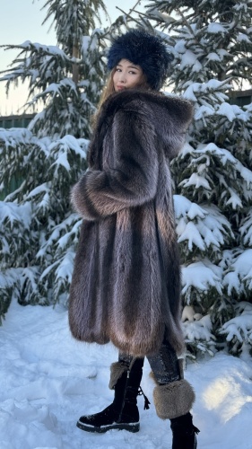 Шуба CPL черный, серый