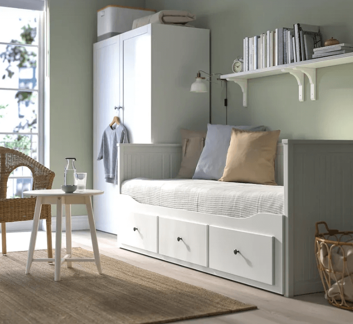 Кровать кушетка HEMNES 2 местная цвет белый
