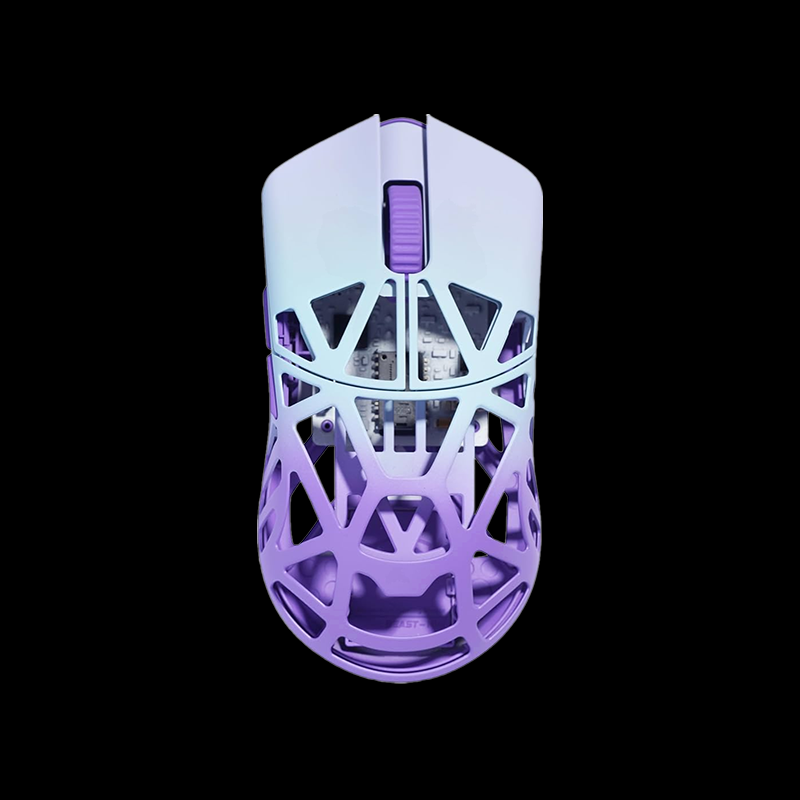 Проводная + беспроводная белая фиолетовая мышь WLmouse Beast X Mini