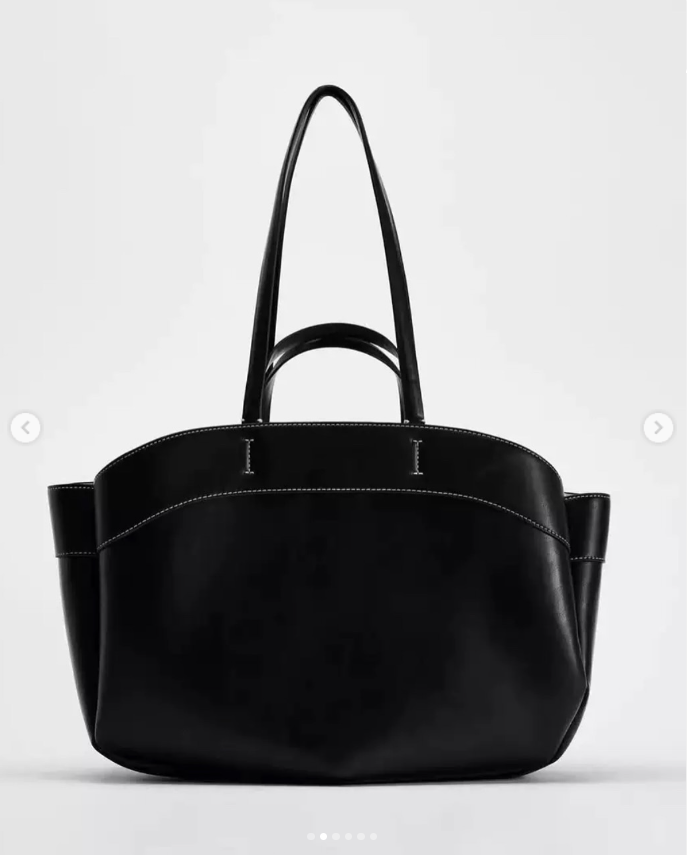 Объемная сумка черного цвета под Zara