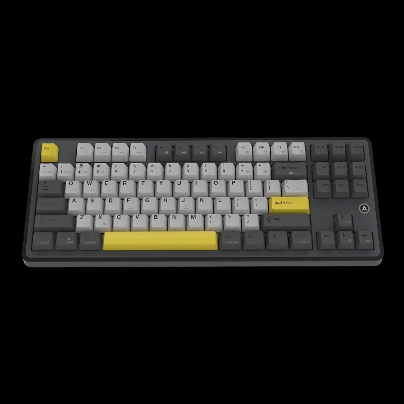 Беспроводная + проводная механическая клавиатура Ajazz AK870 Black-Grey-Yellow