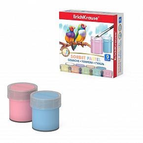 Гуашь ErichKrause® Sorbet Pastel 9 цветов по 20мл