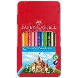 Карандаши цветные Faber-Castell Замок 12 цветов шестигр., заточ., метал. кор