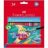 Карандаши акварельные Faber-Castell, Рыбка 24цв+кисть, картон, европодвес