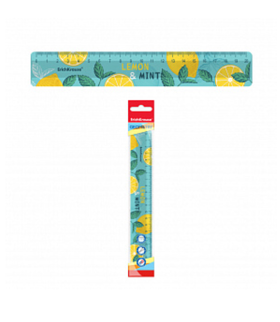 Линейка пластиковая ErichKrause® Lemon&Mint, 20см, во флоупаке
