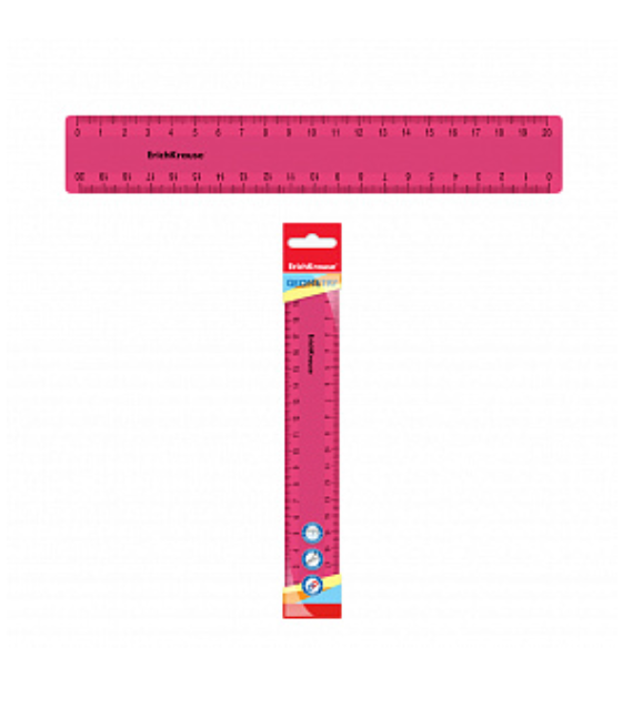 Линейка пластиковая ErichKrause® Bubble Gum, 20см, розовая, в упаковке