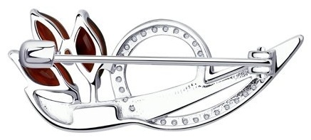 Булавка Diamant 94-340-00702-1 вес 2.376 г серебро, гранат
