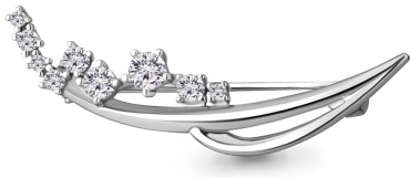 Брошь AQUAMARINE 77389А вес 2 г серебро, фианит