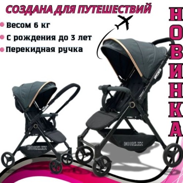 Коляска прогулочная Ining baby Q1, темно-серый