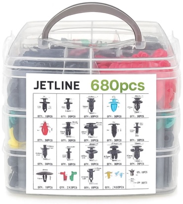 Универсальный набор клипс для авто Jetline 680+23 шт крепеж салона и кузова