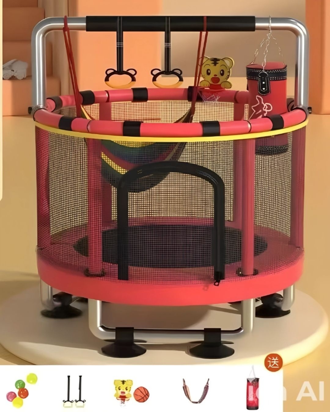 Каркасный батут TinyTots AD14U красный