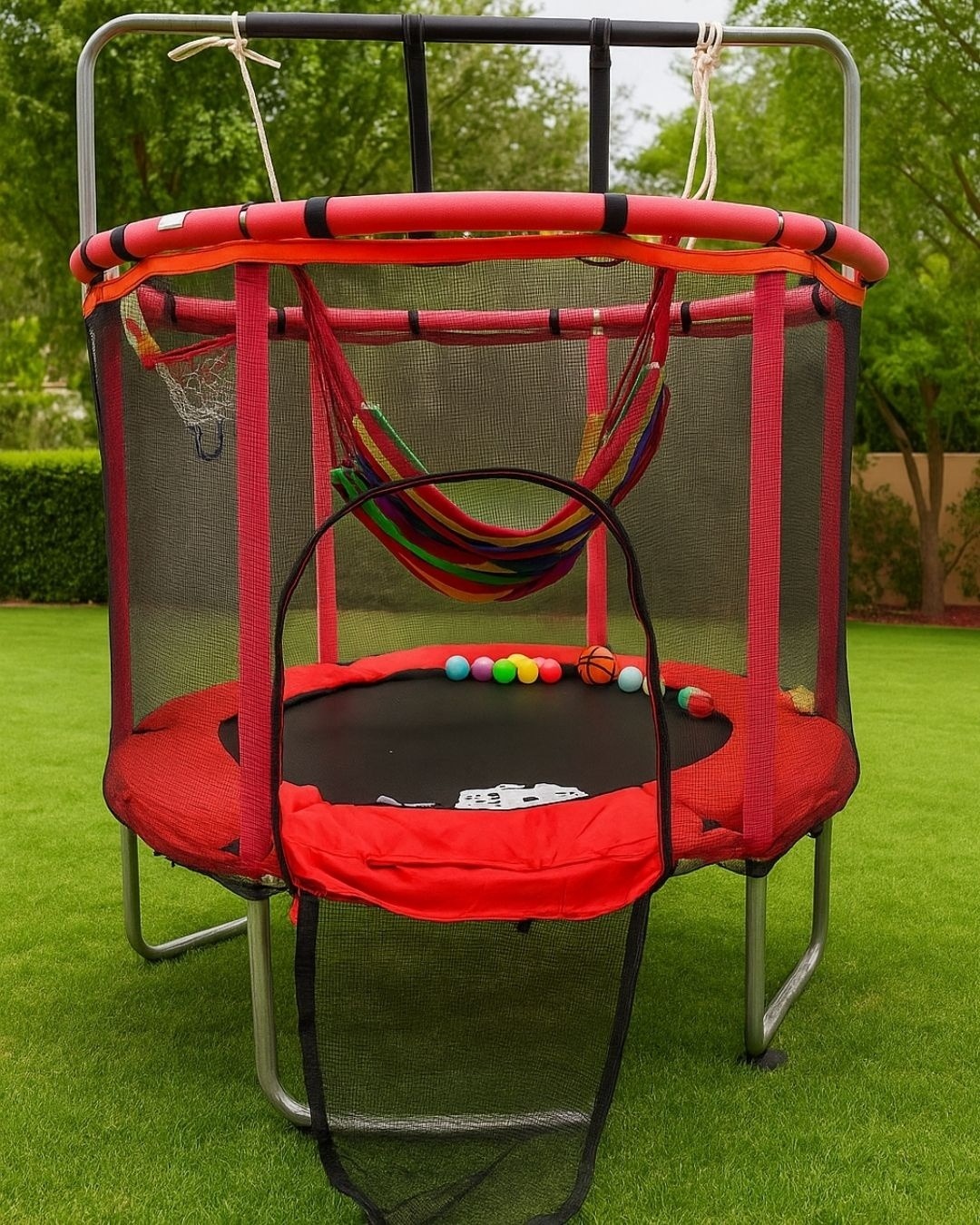 Каркасный батут TinyTots AD14U красный