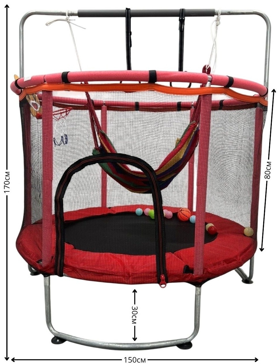 Каркасный батут TinyTots AD14U красный