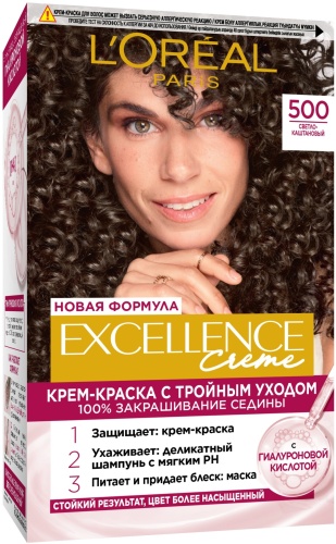 Loreal Paris Excellence Creme 500 светло-каштонвый крем-краска 192 мл