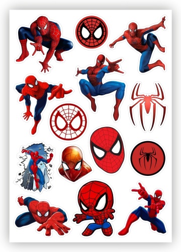 Стикерпак "Spider-Man" виниловые наклейки из фильма Человек-Паук на любую поверхность для интерьера