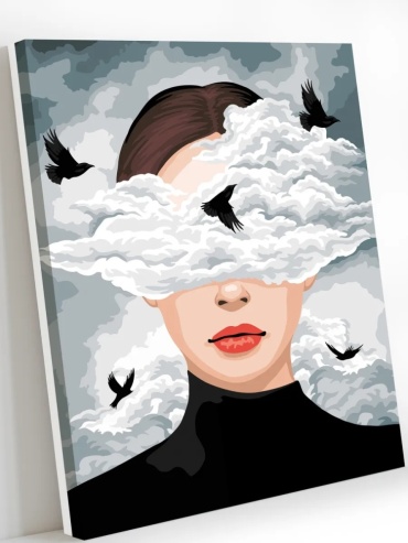 Картина Art on Canvas Девушка в облаках холст на подрамнике 40x50 см