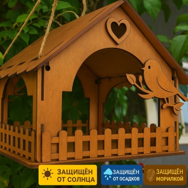 Кормушка дерево 29x29x19 см