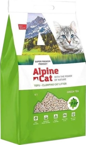 Наполнитель Alpine Cat Тофу Зеленый чай комкующийся 6 л