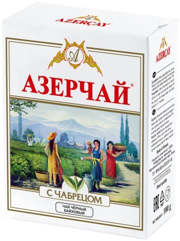 Чай Азерчай Байховый с чабрецом черный листовой 100 г