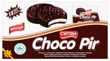 Печенье Султан Choco Pir с кокосовой зефирной прослойкой 360 г