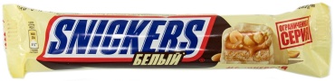 Snickers белый шоколадный батончик белый 81 г