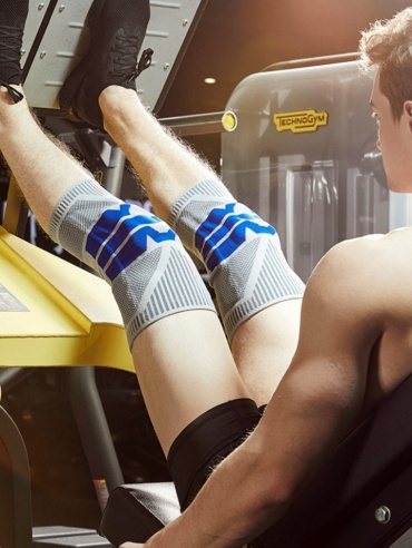 Наколенник GymFit Наколенник бандаж so1 серый-синий