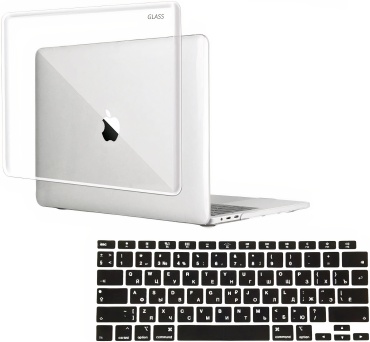 Чехол GLASS Macbook Pro 14.2 до 14" прозрачный