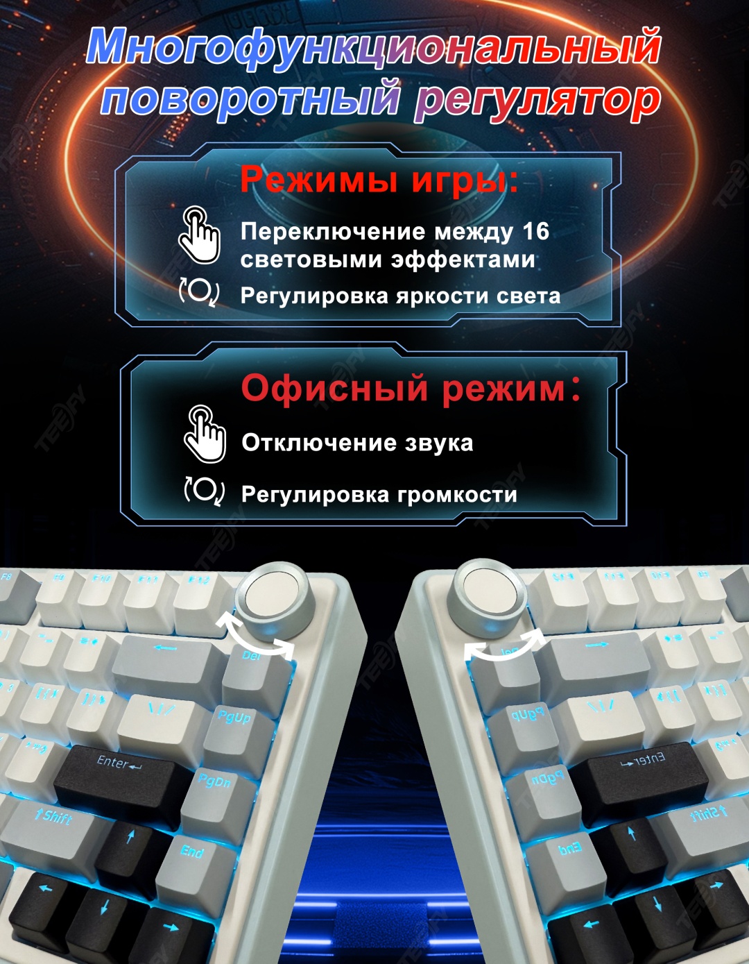 Клавиатура AULA F75 белый