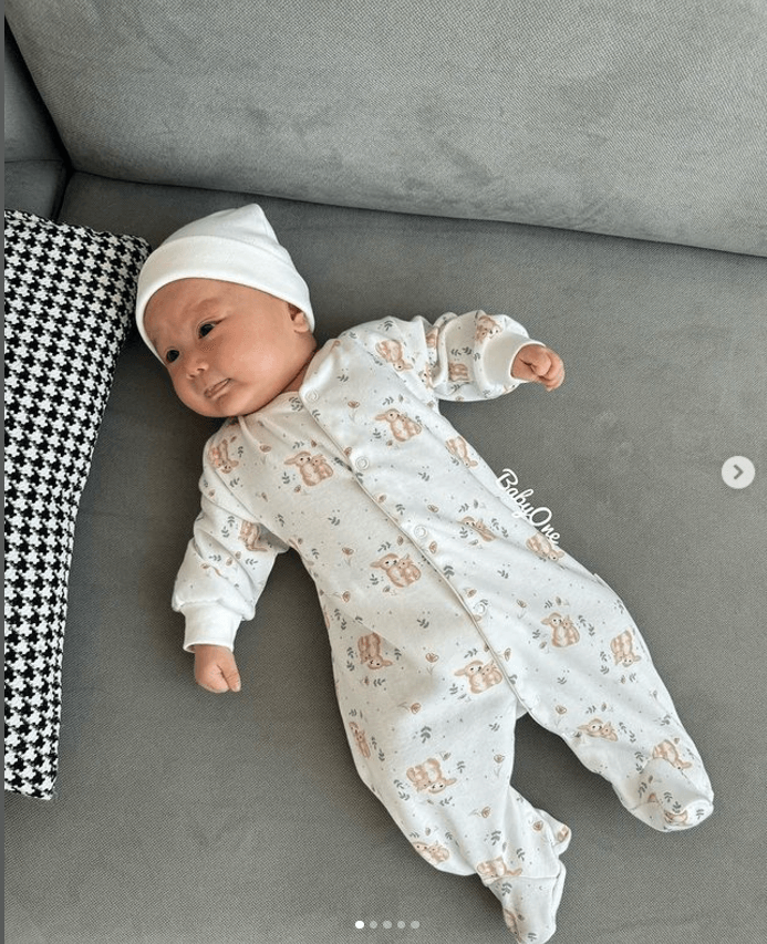 Слип на заклёпках BabyOne для новорожденных хлопок