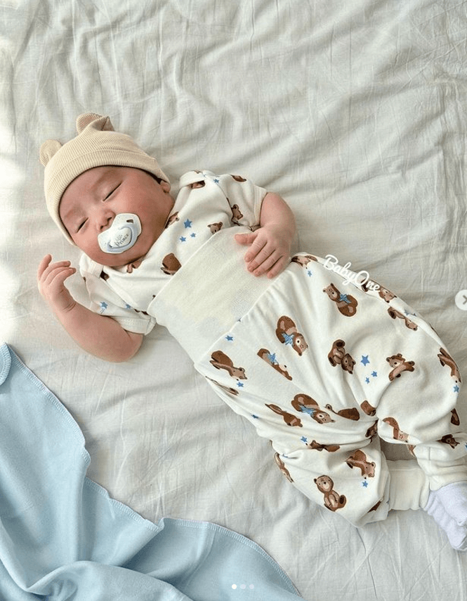 Штаны на широкой резинке BabyOne для новорожденных хлопок