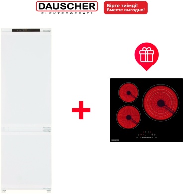 Холодильник DAUSCHER DRF-540238NF белый + варочная поверхность 603CRB