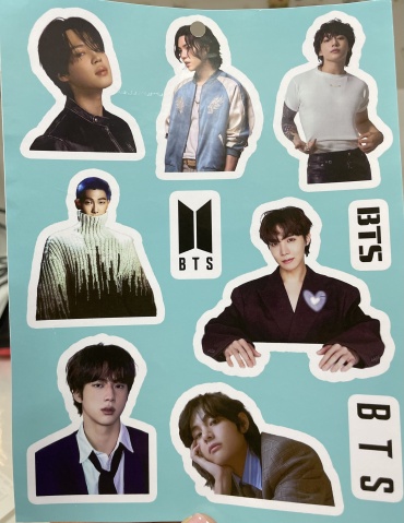 Наклейки Лист BTS 10