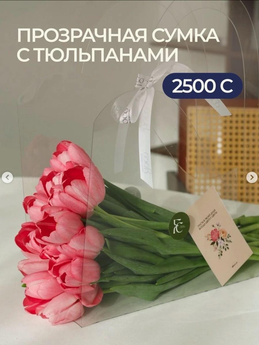 Прозрачная сумка с цветами