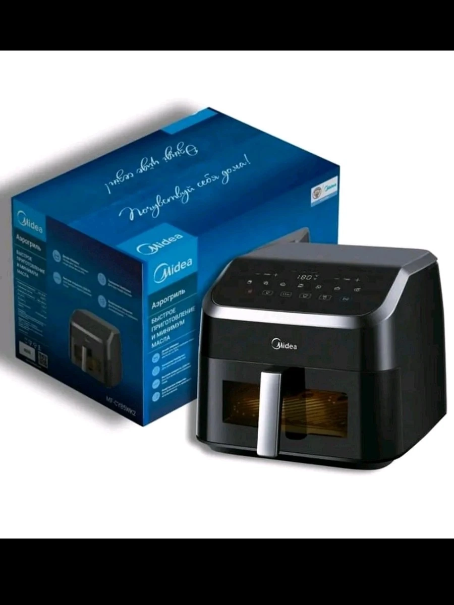 Аэрогриль Midea MF-CY85WK2 - Мощность 2200 Вт — быстрый разогрев и равномерное приготовление.