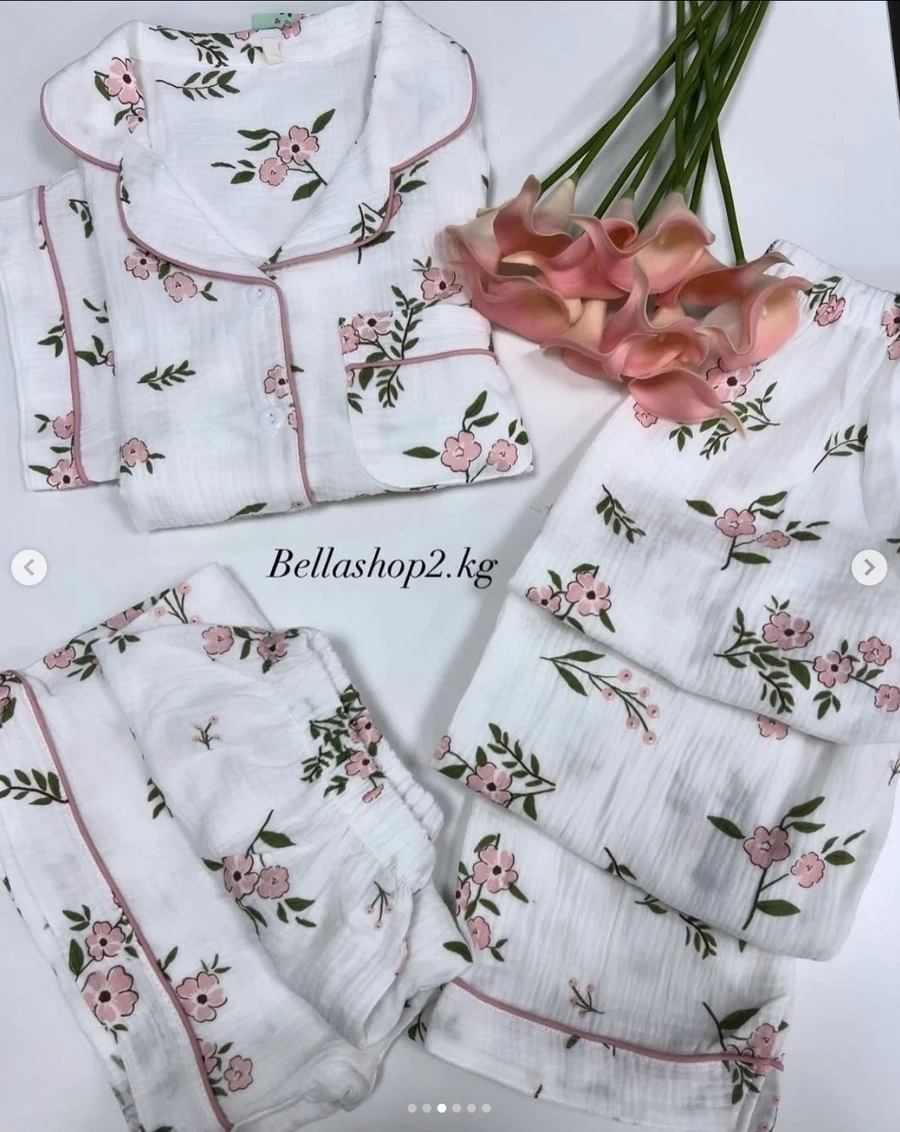 Мягкие,дышащие и приятные к телу муслиновые пижамы😻