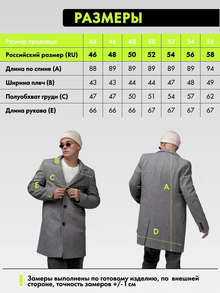 Пальто серый