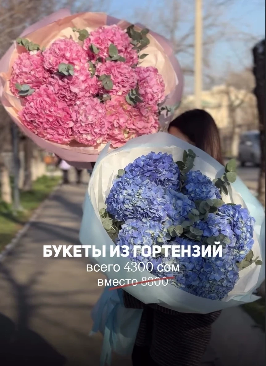 Монобукеты из гортензий