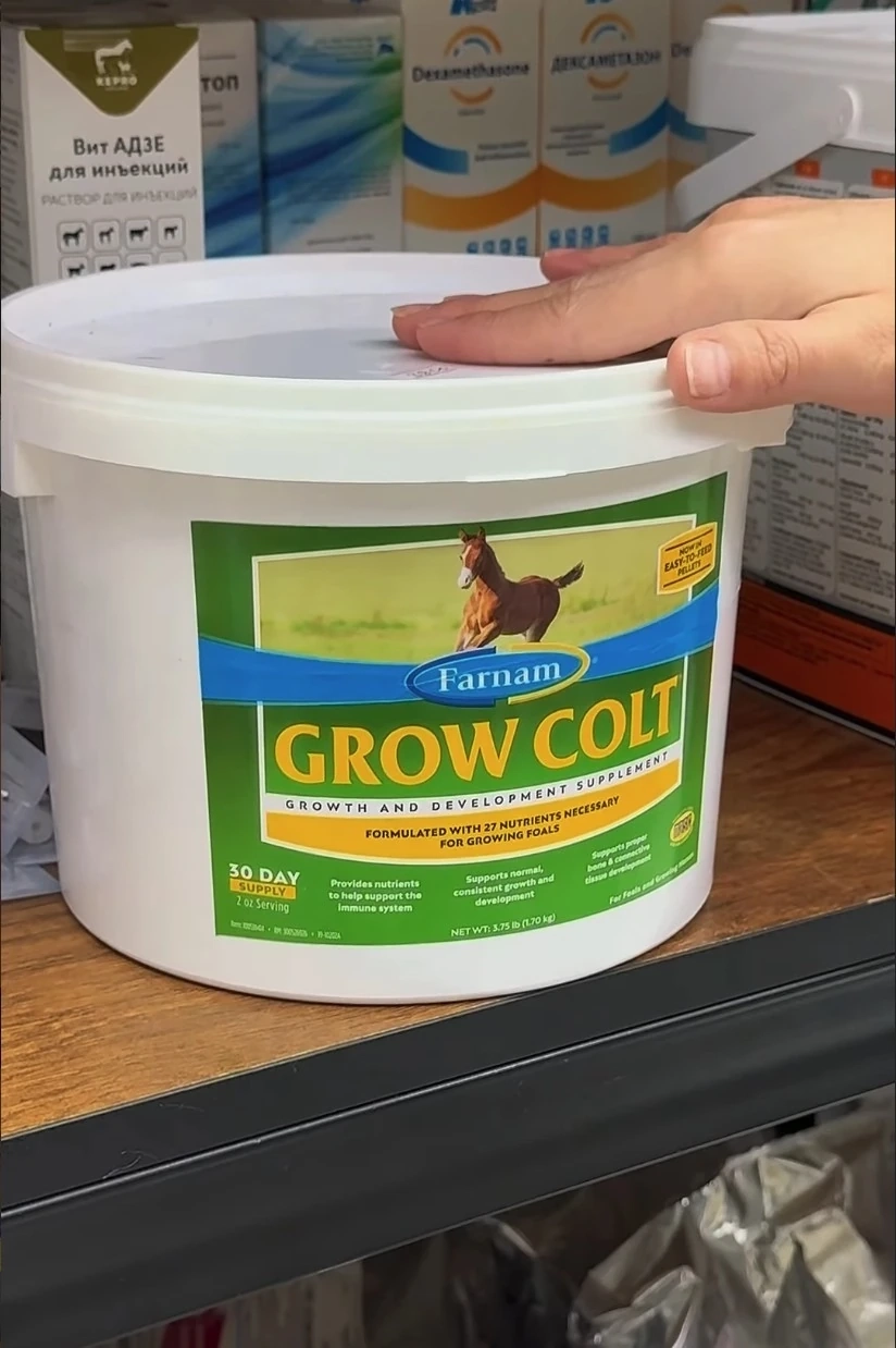 Grow Colt Арашан козулар, кулун, тайлардын туура өсүш учун берүлүүчү витамин, минерал кошумча - кормовая добавка для жеребят