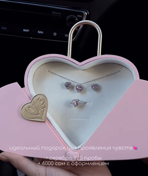 Комплект из кулона, сережек, кольца серебро