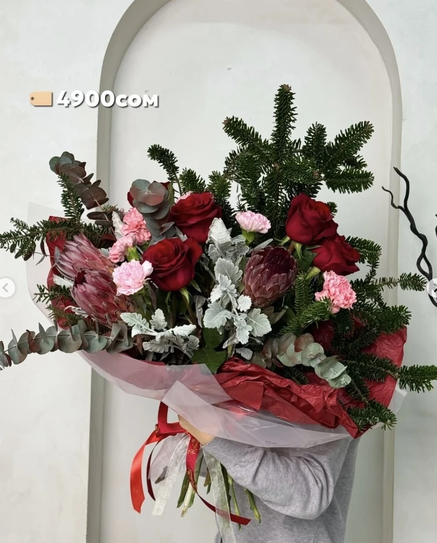 Авторский микс «Зимняя роза» с протеей