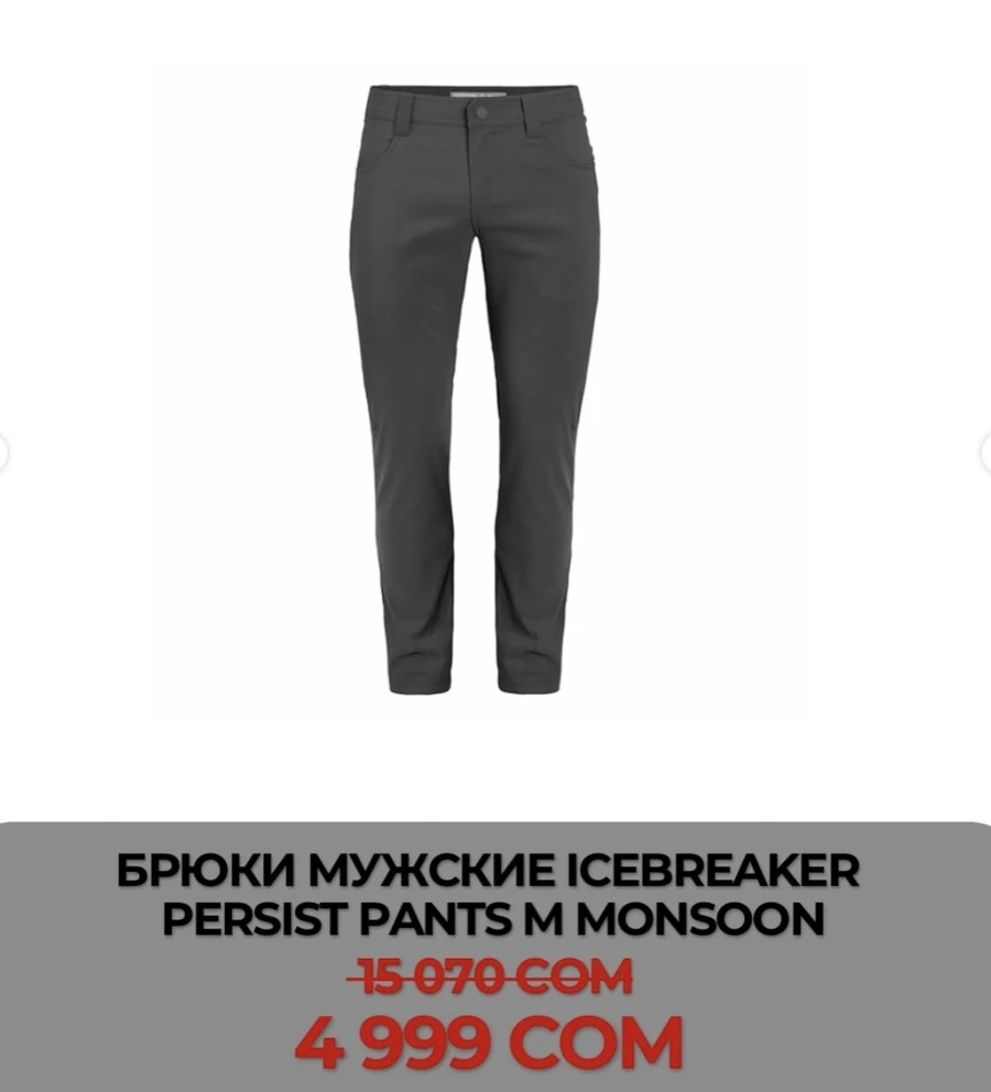 БРЮКИ МУЖСКИЕ ICEBREAKER PERSIST PANTS M MONSOON