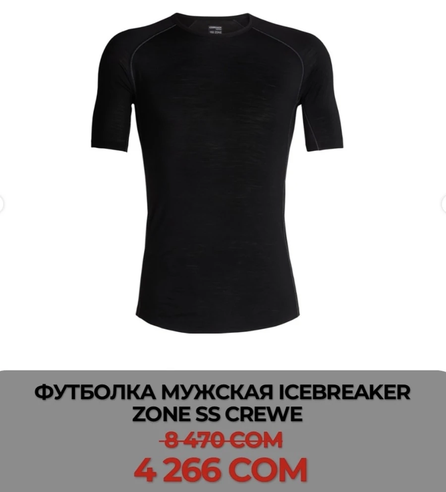 ФУТБОЛКА МУЖСКАЯ ICEBREAKER ZONE SS CREWE