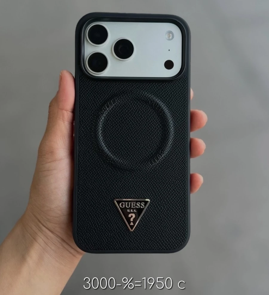 Черный чехол для телефона с логотипом Guess для Iphone 17 Pro / 17 Pro Max