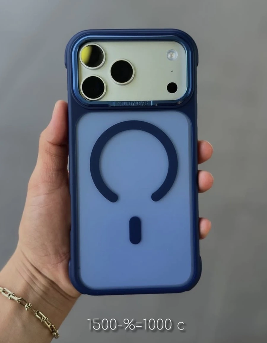 Синий чехол с магнитной поддержкой MagSafe для Apple iPhone 17 Pro