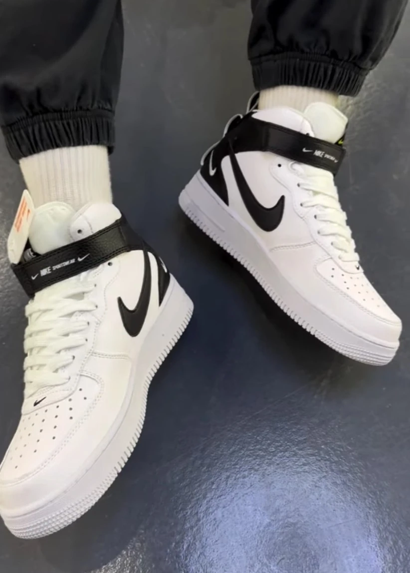 Мужские кроссовки AIR FORCE 1 MID ‘07 LV8 ‘ White Black ‘