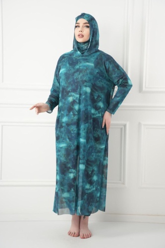 Купальник буркини хаки, зеленый