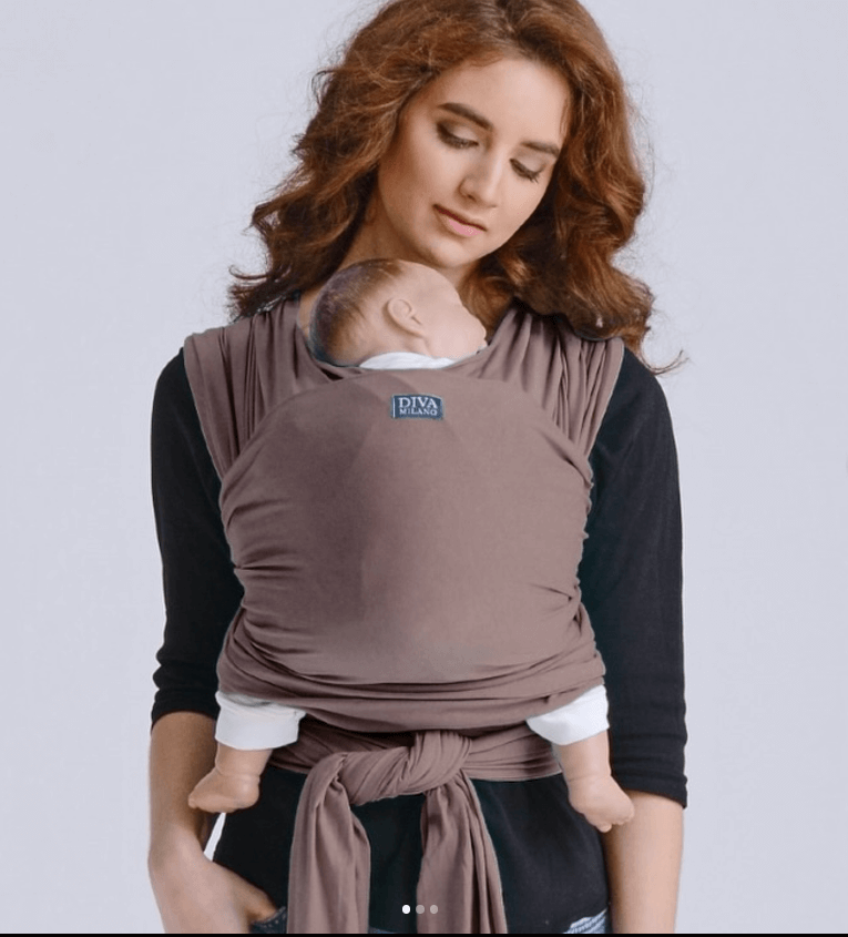 Трикотажный слинг с рождения Diva Stretchy, Moka, коричневый