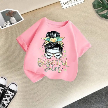 Футболка BOBO kids принт с изображением розовый