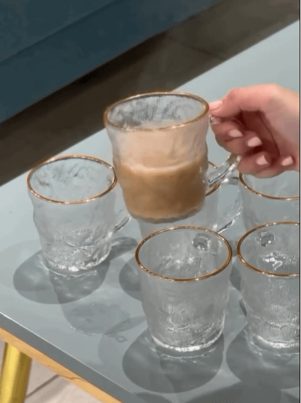 Кружки "Льдинка" с золотой каймой 6 шт